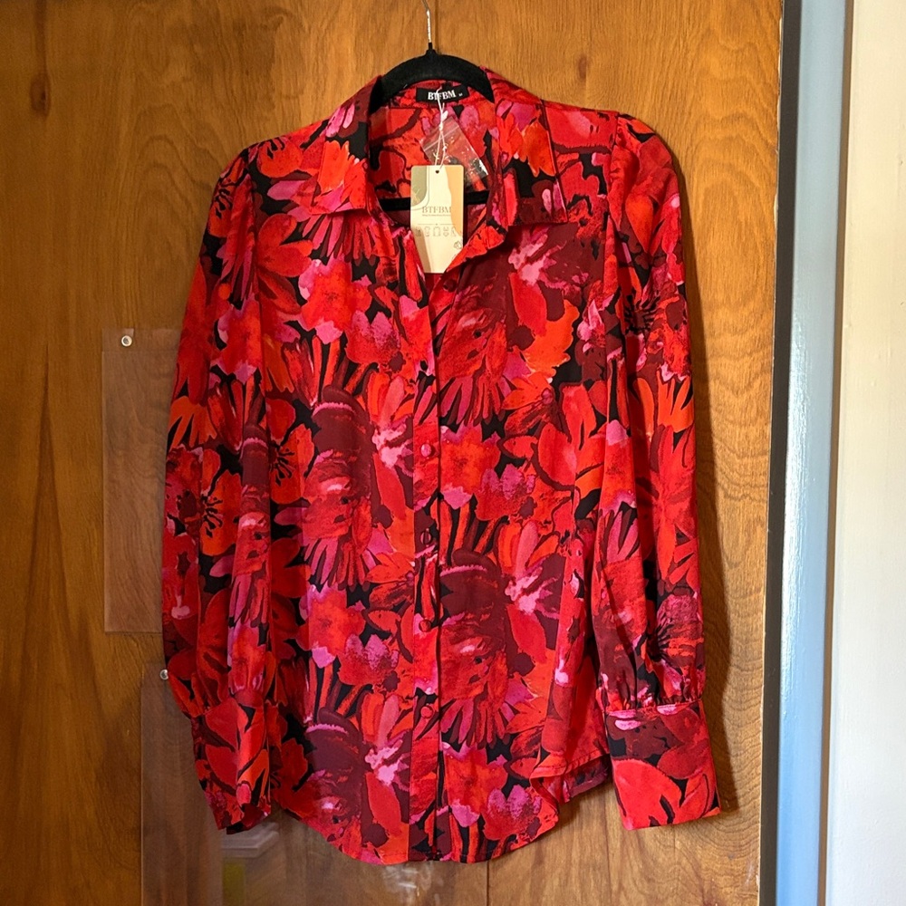 BTFBM Women’s Long Sleeve Floral Blouse